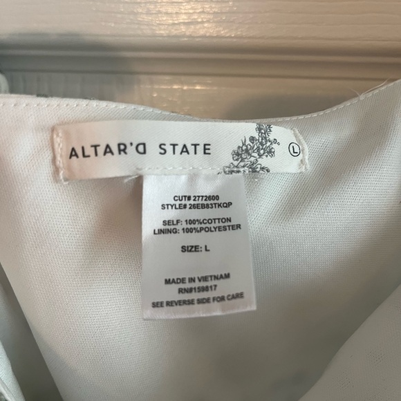 Altar'd State White and Green Eyelet Dress - Picture 5 of 8